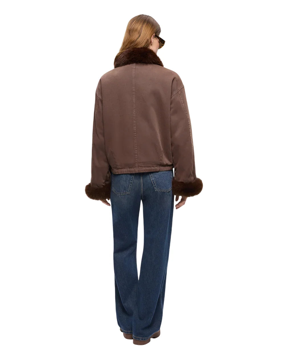 Pinko caban donna Garlate con inserti in ecopelliccia marrone