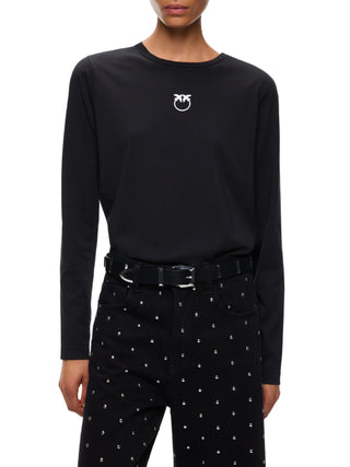 Pinko T-shirt manica lunga donna Toblino nero