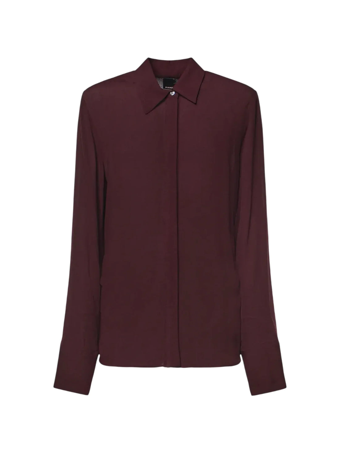 Pinko camicia Cimbidio manica lunga in crepe fluido borgogna