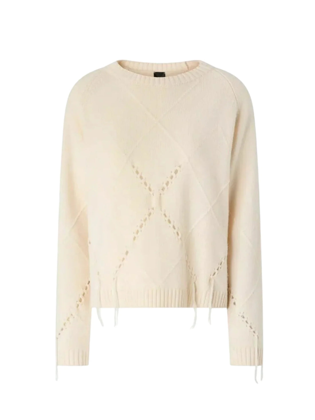 Pinko maglia Berna in lana e cashmere a rombi beige
