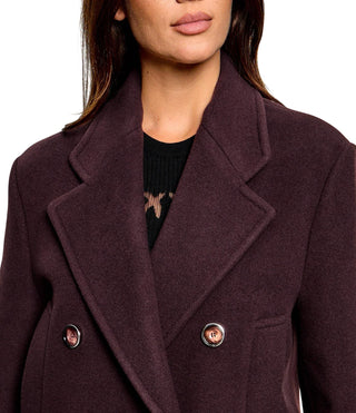 Pinko cappotto lungo Covent doppiopetto misto lana borgogna 107487-A3FG RR7 PINKO
