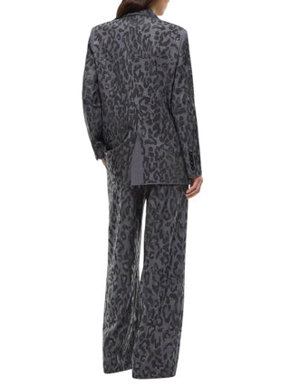 Pinko giacca doppiopetto Jaguar maculata con strass grigio 107519-A3GO I90 PINKO 