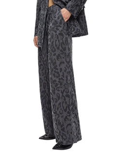 Pinko pantaloni palazzo Jeep maculati con strass grigio