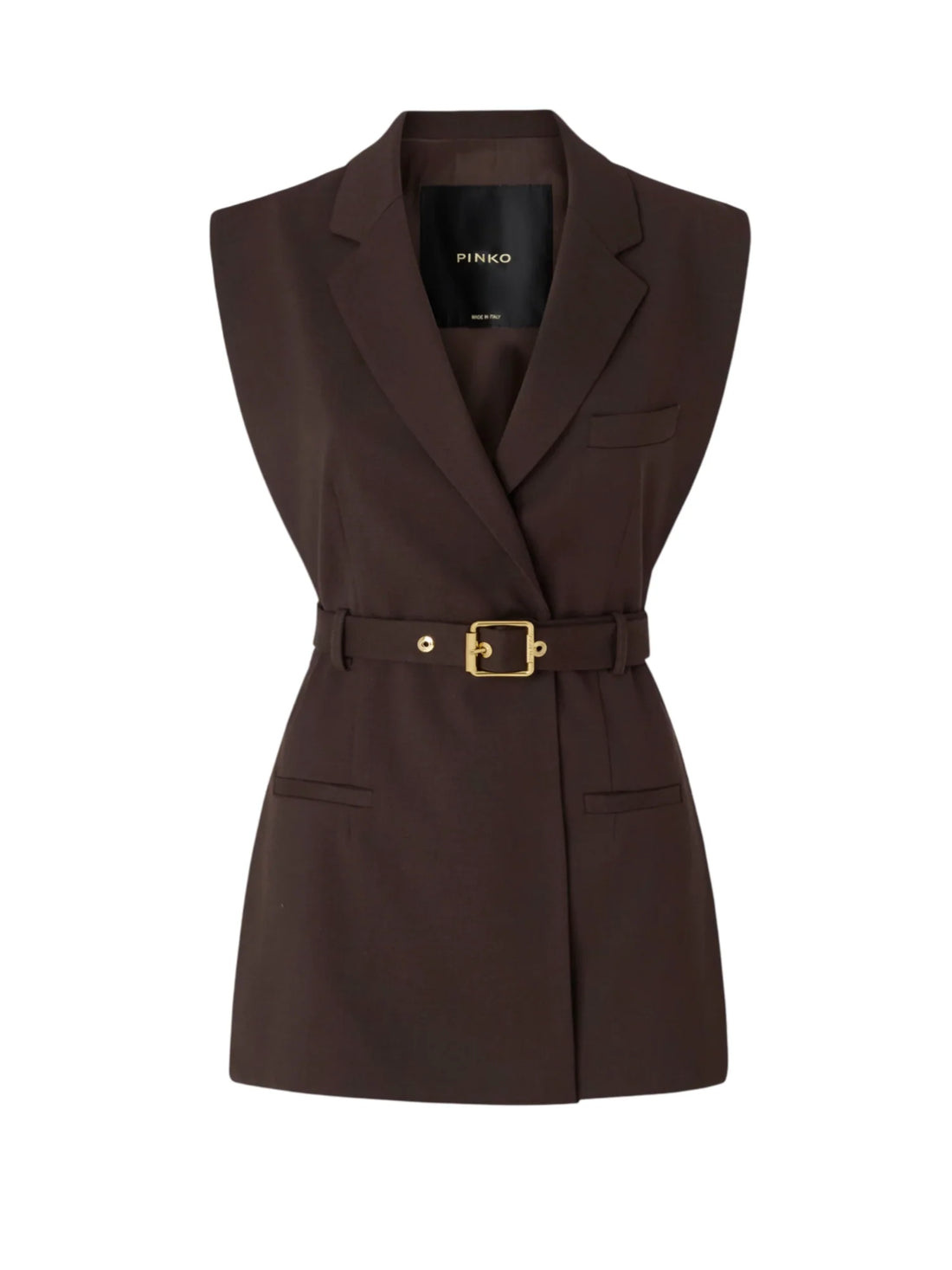 Pinko gilet donna Nuraqus con cintura marrone