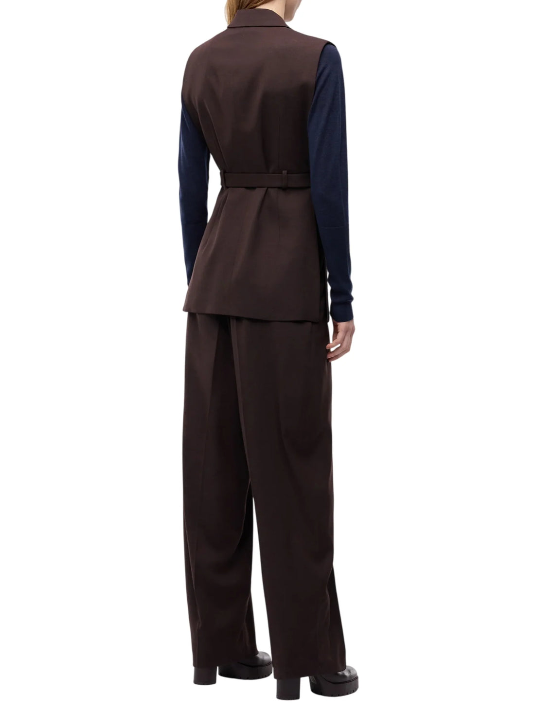 Pinko gilet donna Nuraqus con cintura marrone