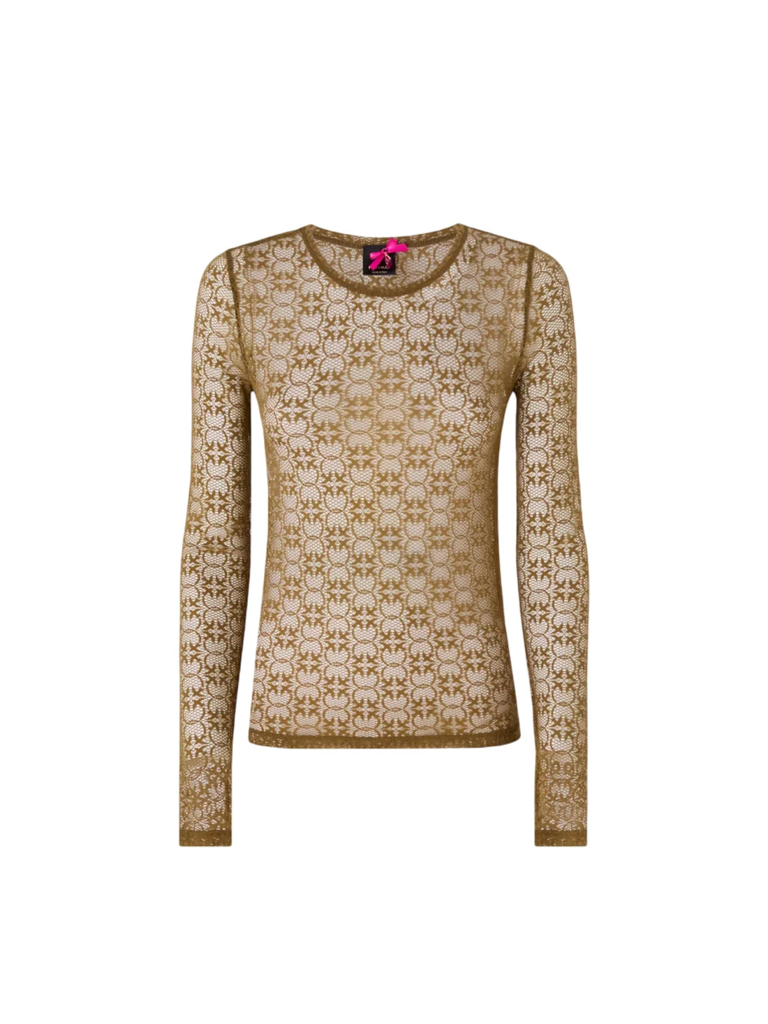 Pinko maglia Rover manica lunga in pizzo Love Birds verde