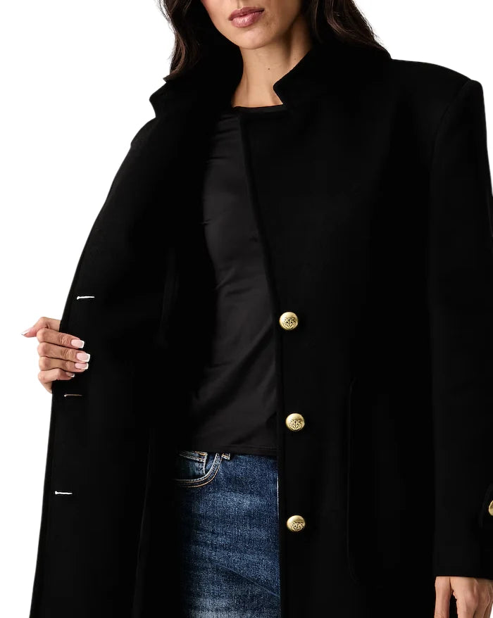 Pinko cappotto lungo donna Verici misto cashmere e lana nero