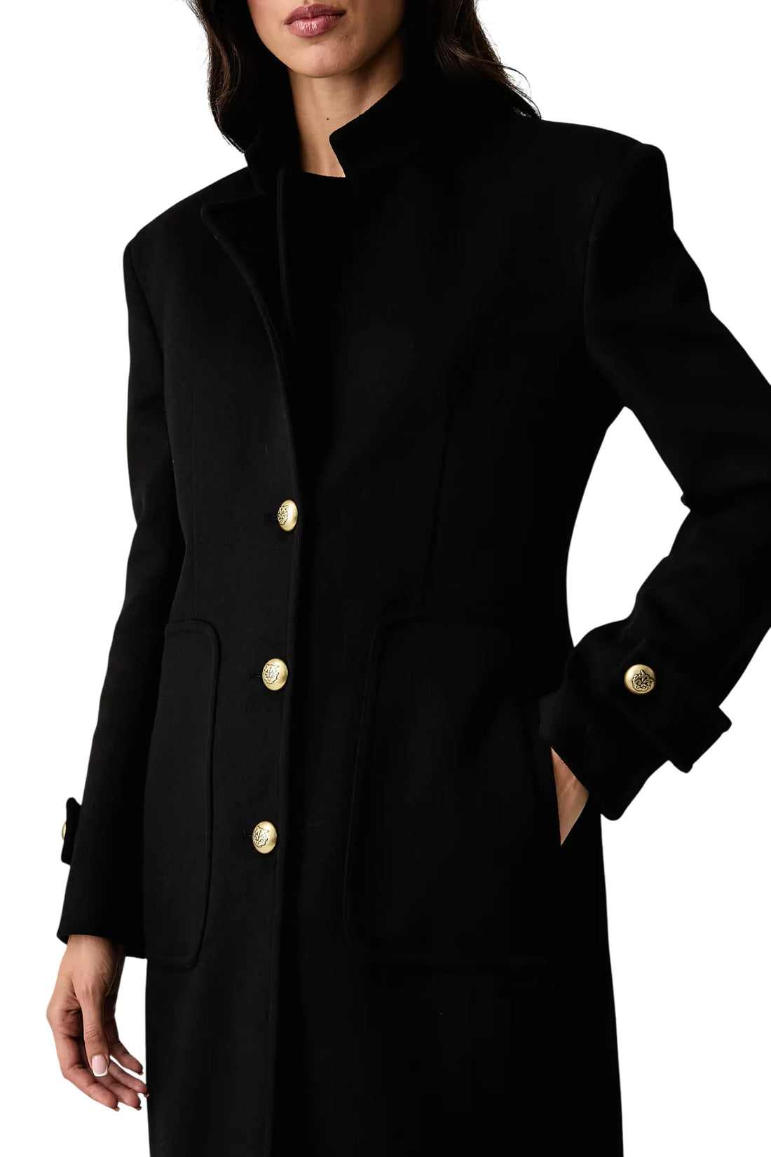 Pinko cappotto lungo donna Verici misto cashmere e lana nero