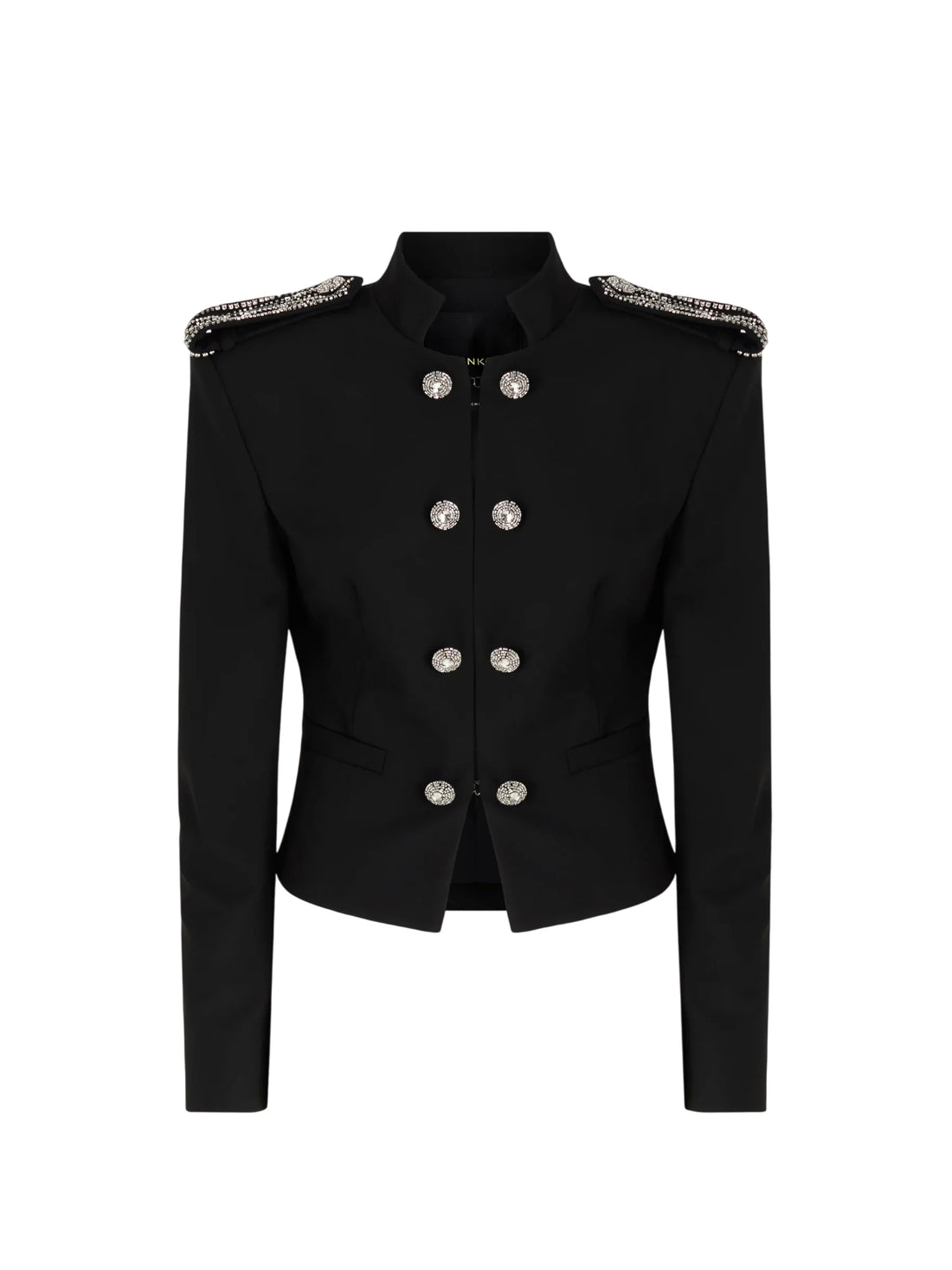 Pinko giacca donna Mini con bottoni gioiello nero
