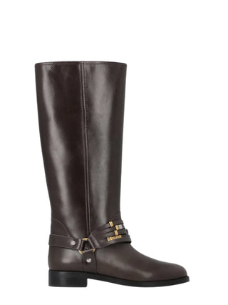 Pinko stivali donna in pelle Cheval con charms marrone SD0583P001 L72 PINKO 