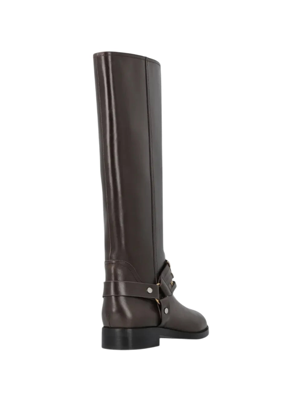 Pinko stivali donna in pelle Cheval con charms marrone