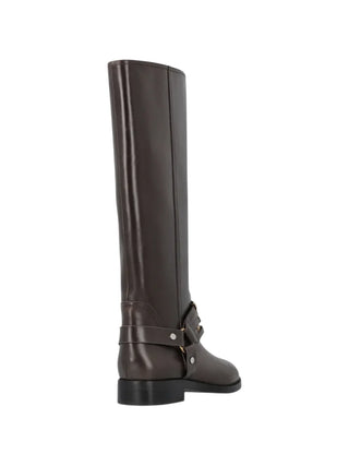 Pinko stivali donna in pelle Cheval con charms marrone SD0583P001 L72 PINKO 
