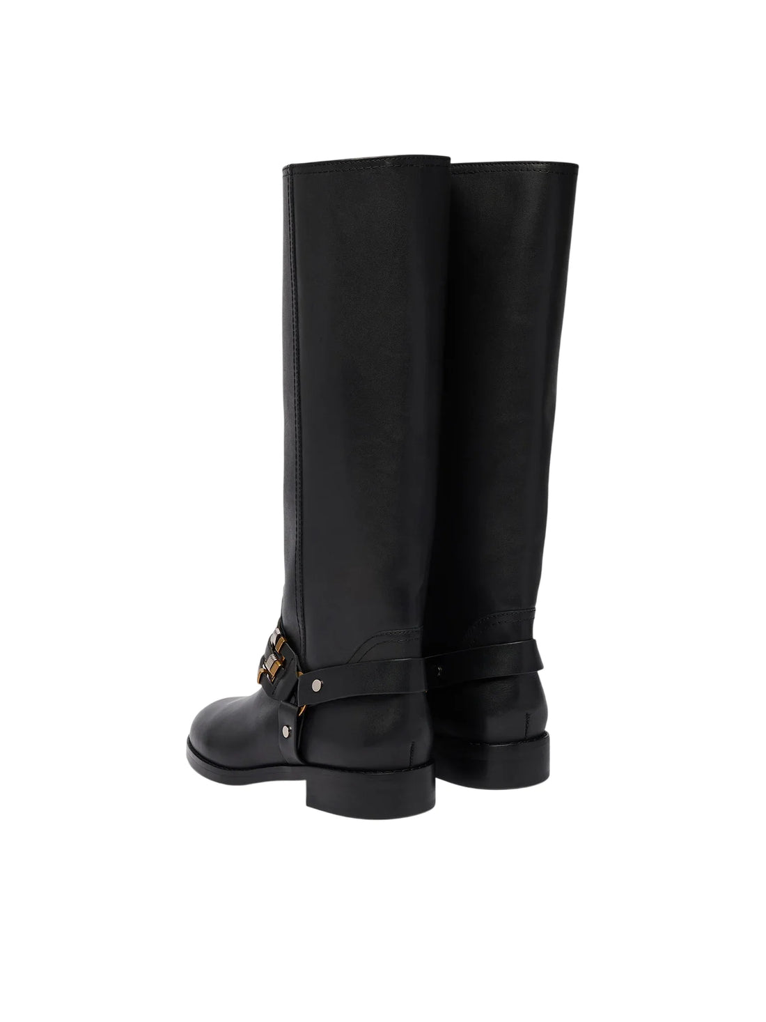 Pinko stivali donna in pelle Cheval con charms nero