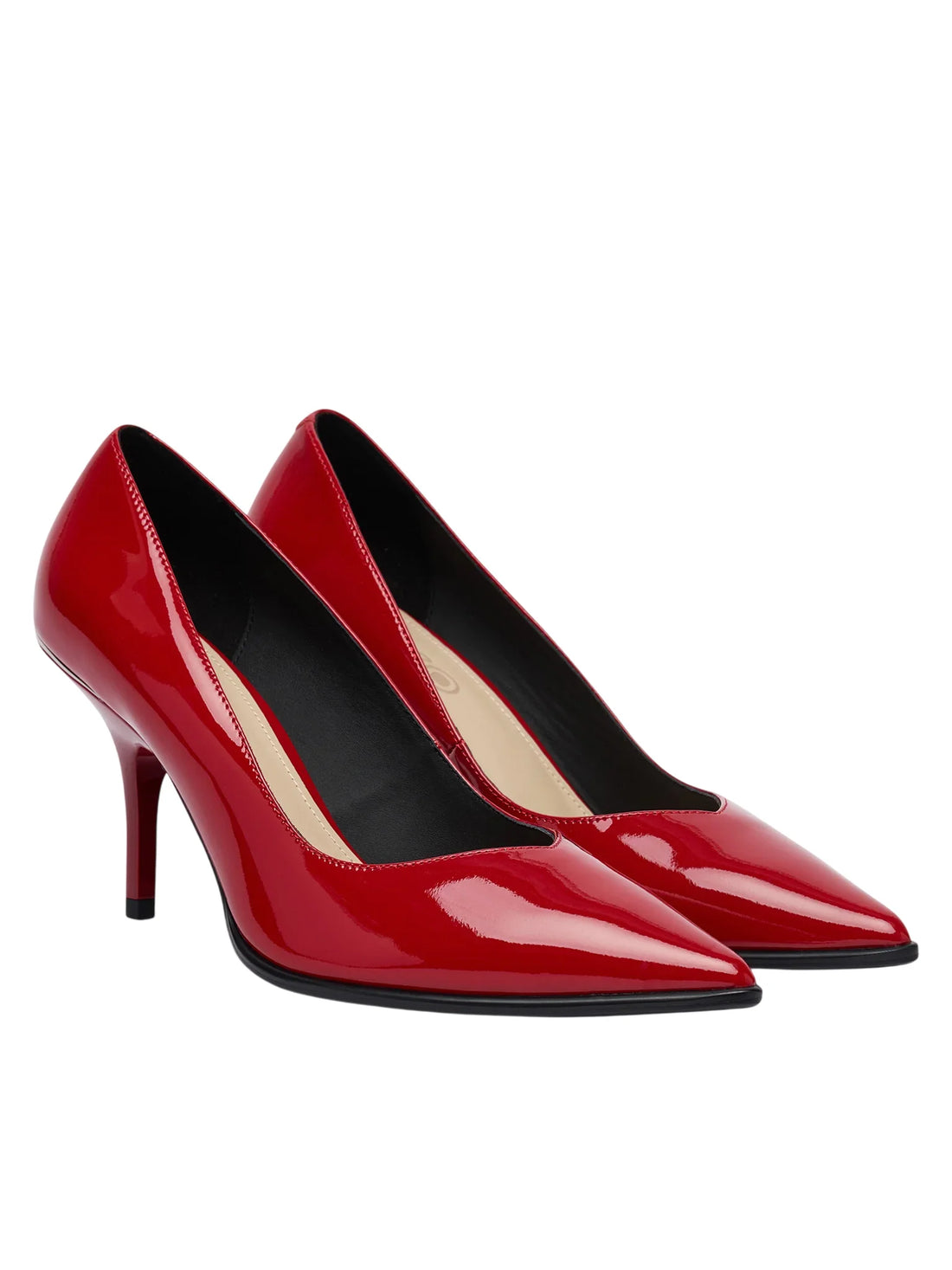 Pinko decollete donna in pelle effetto vernice rosso