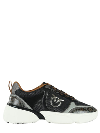 Pinko sneakers donna Alba in tessuto e pelle glitter nero SS0211P181 Z99 PINKO 