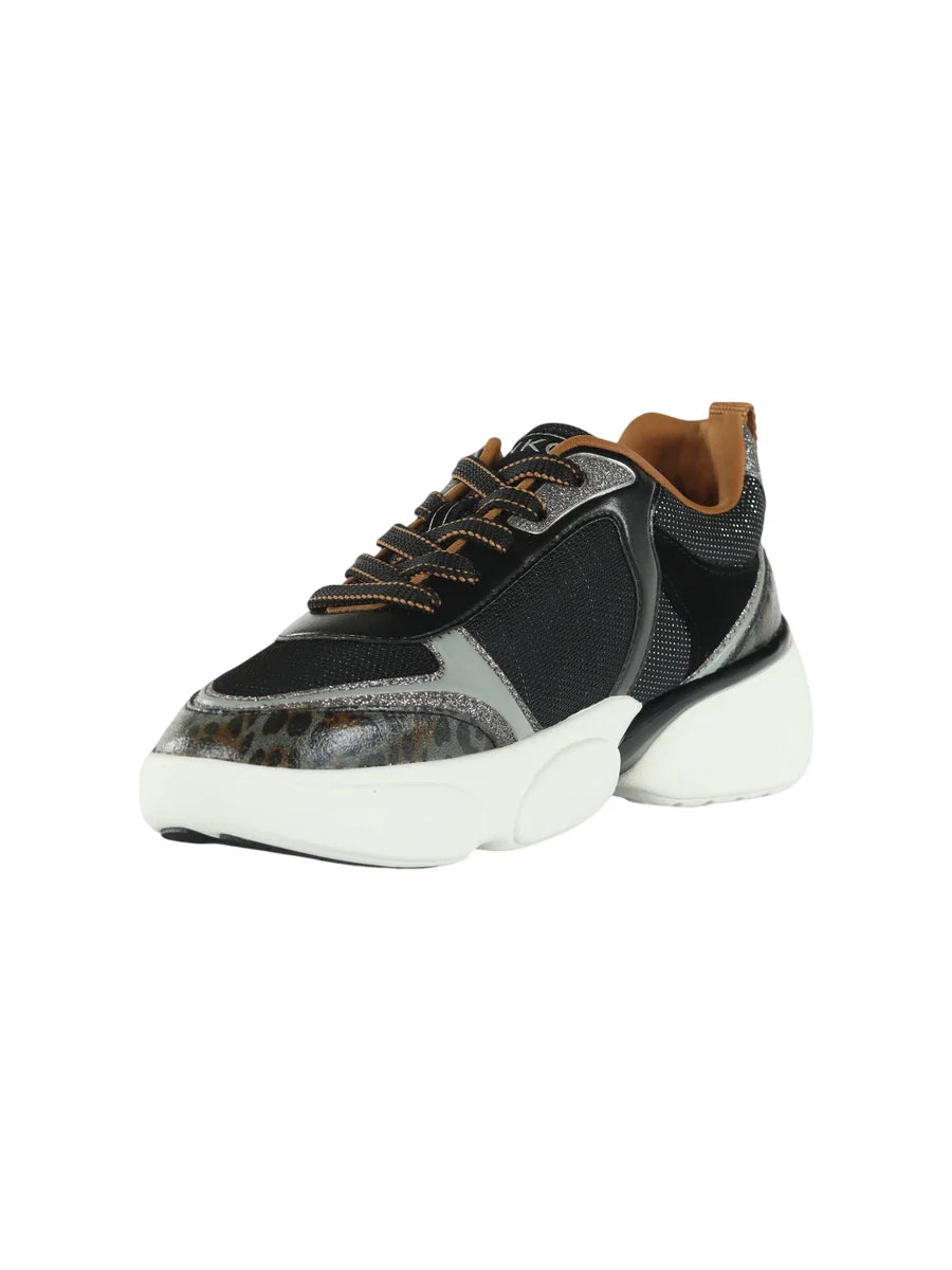 Pinko sneakers donna Alba in tessuto e pelle glitter nero