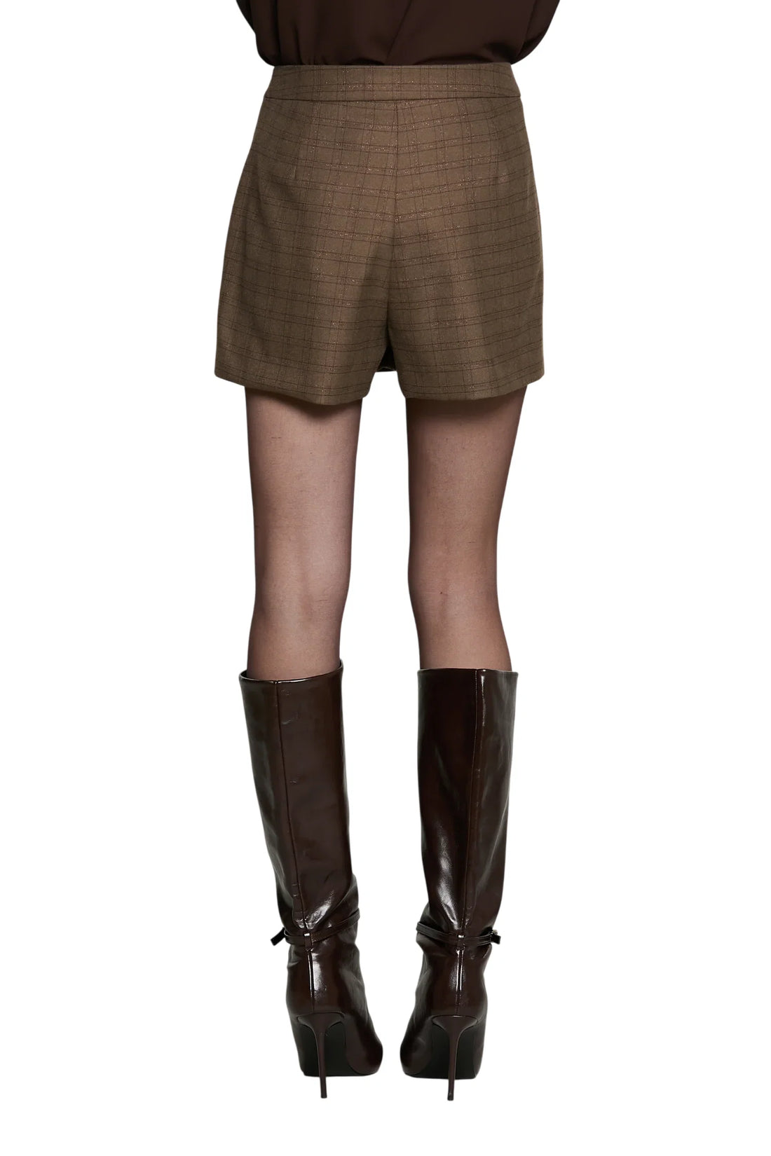 Relish shorts donna Acciai in fantasia check marrone