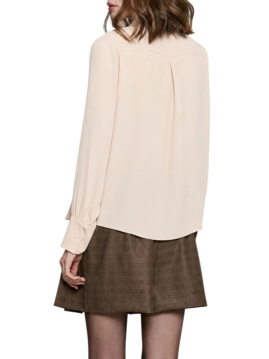 Relish camicia donna Adero in georgette con paillettes cipria