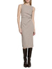 Relish abito midi smanicato Alaina in tessuto crepe tortora