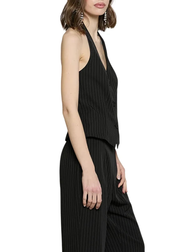 Relish gilet gessato donna Ammir nero