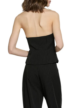 Relish gilet gessato donna Ammir nero AMMIR 1199 RELISH