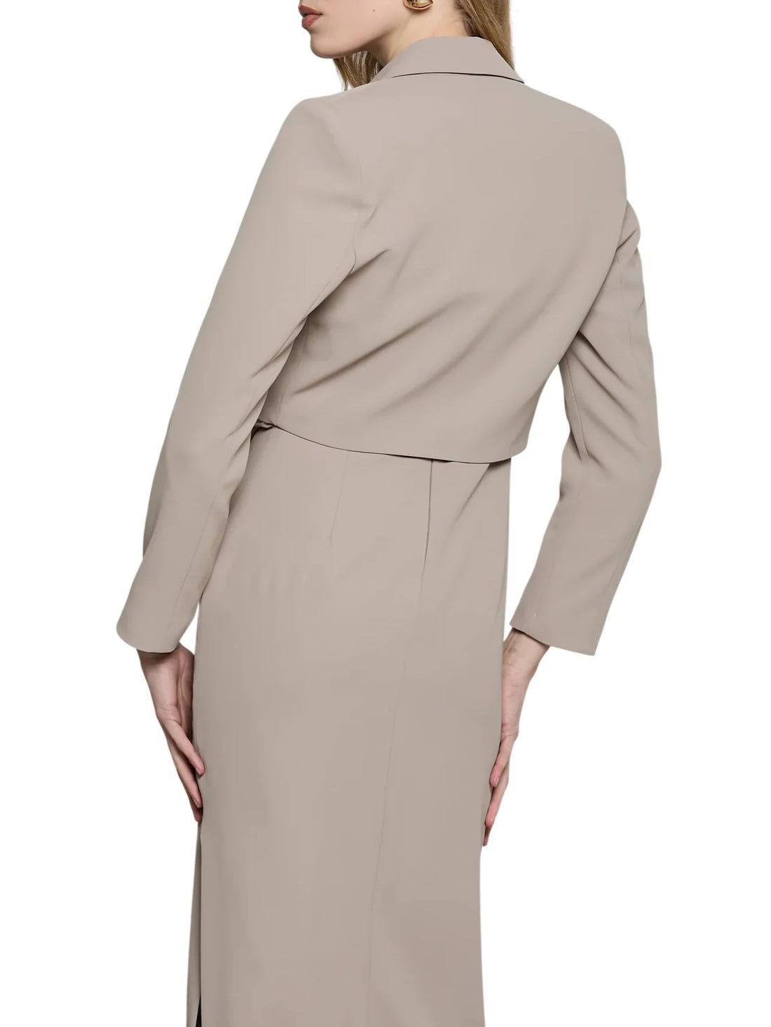Relish giacca crop Cassellim monopetto donna tortora