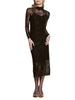 Relish abito midi Freyas in pizzo marrone