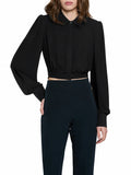 Relish camicia crop Kugaso in georgette nero