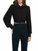 Relish camicia crop Kugaso in georgette nero
