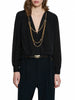 Relish blusa body Lattuada in georgette con catenelle nero