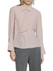 Relish camicia La Garza in georgette con fusciacca rosa