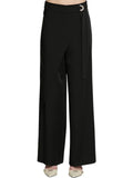 Relish pantaloni palazzo gessati Lennox con pannello nero