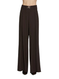 Relish pantaloni palazzo Rojem con pinces e cintura marrone