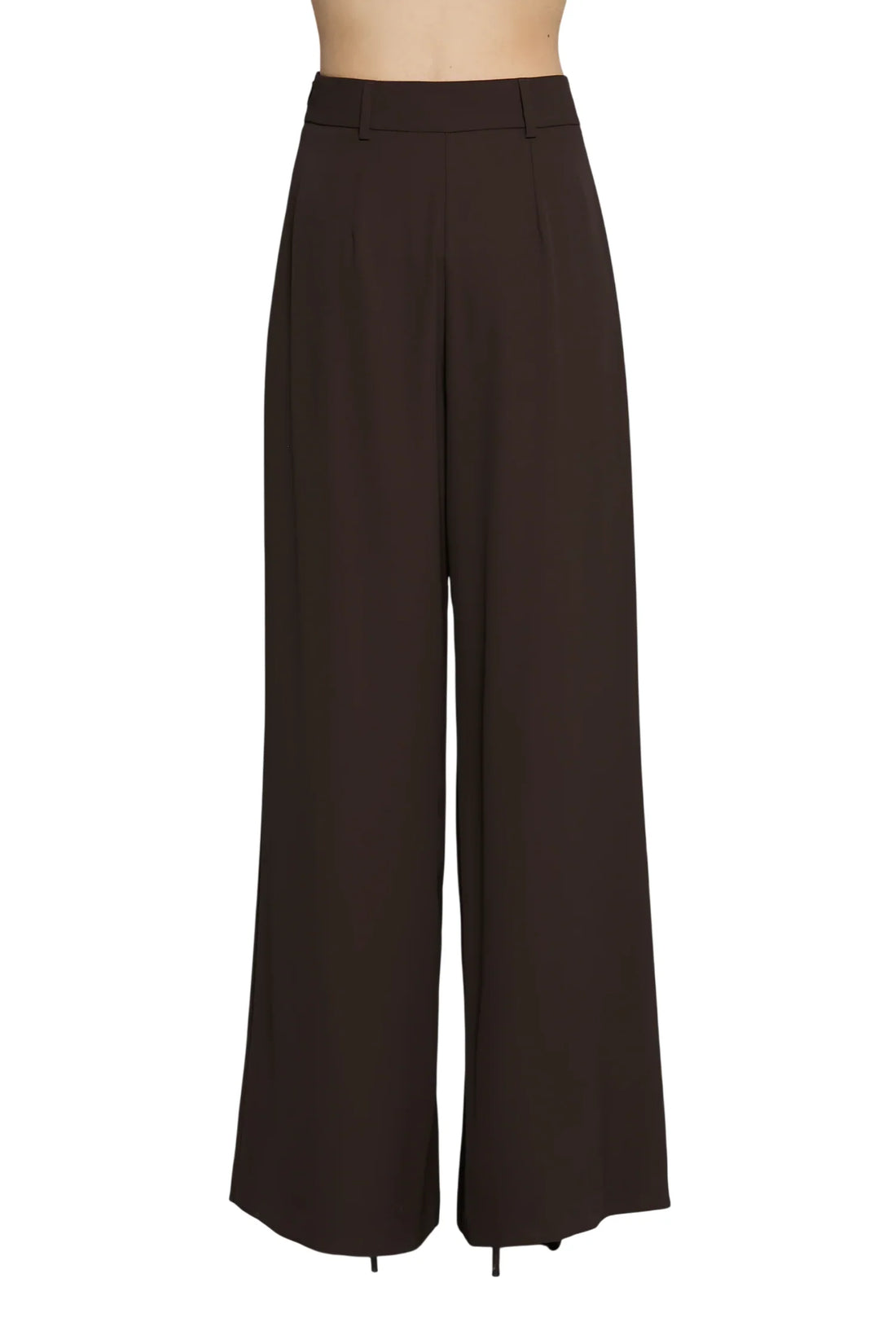 Relish pantaloni palazzo Rojem con pinces e cintura marrone