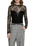 Relish body donna Said in pizzo manica lunga nero