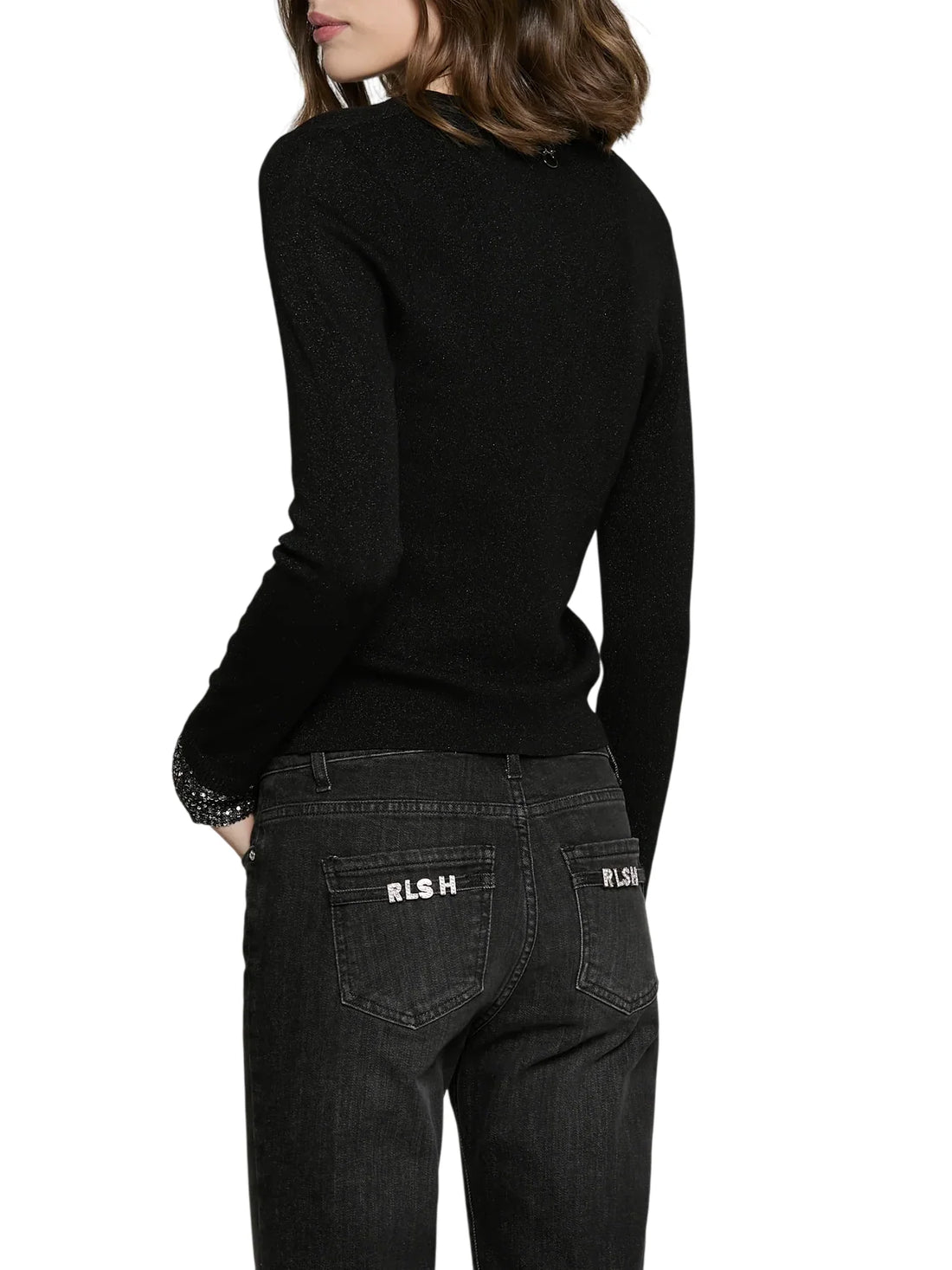 Relish cardigan donna Bordo con collarino floreale nero