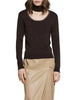 Relish maglia dolcevita donna Toxy con catenella marrone