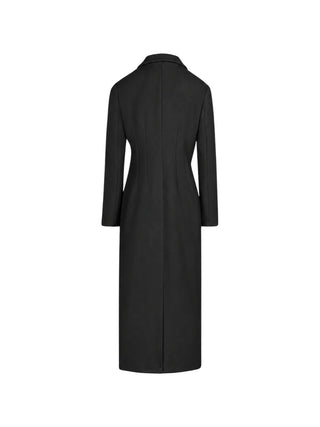 Sandro Ferrone cappotto lungo doppiopetto misto lana twill nero S15YBGULISSE NERO Sandro FERRONE