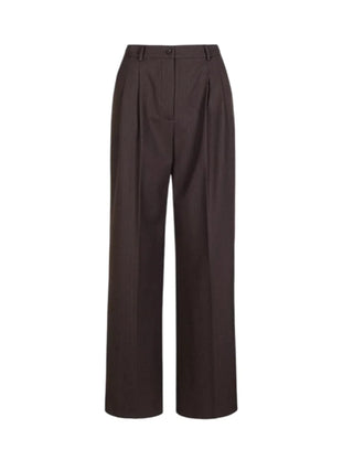 Sandro Ferrone pantaloni palazzo gessati Fenice donna marrone S25YBGFENICE CACAO Sandro FERRONE 