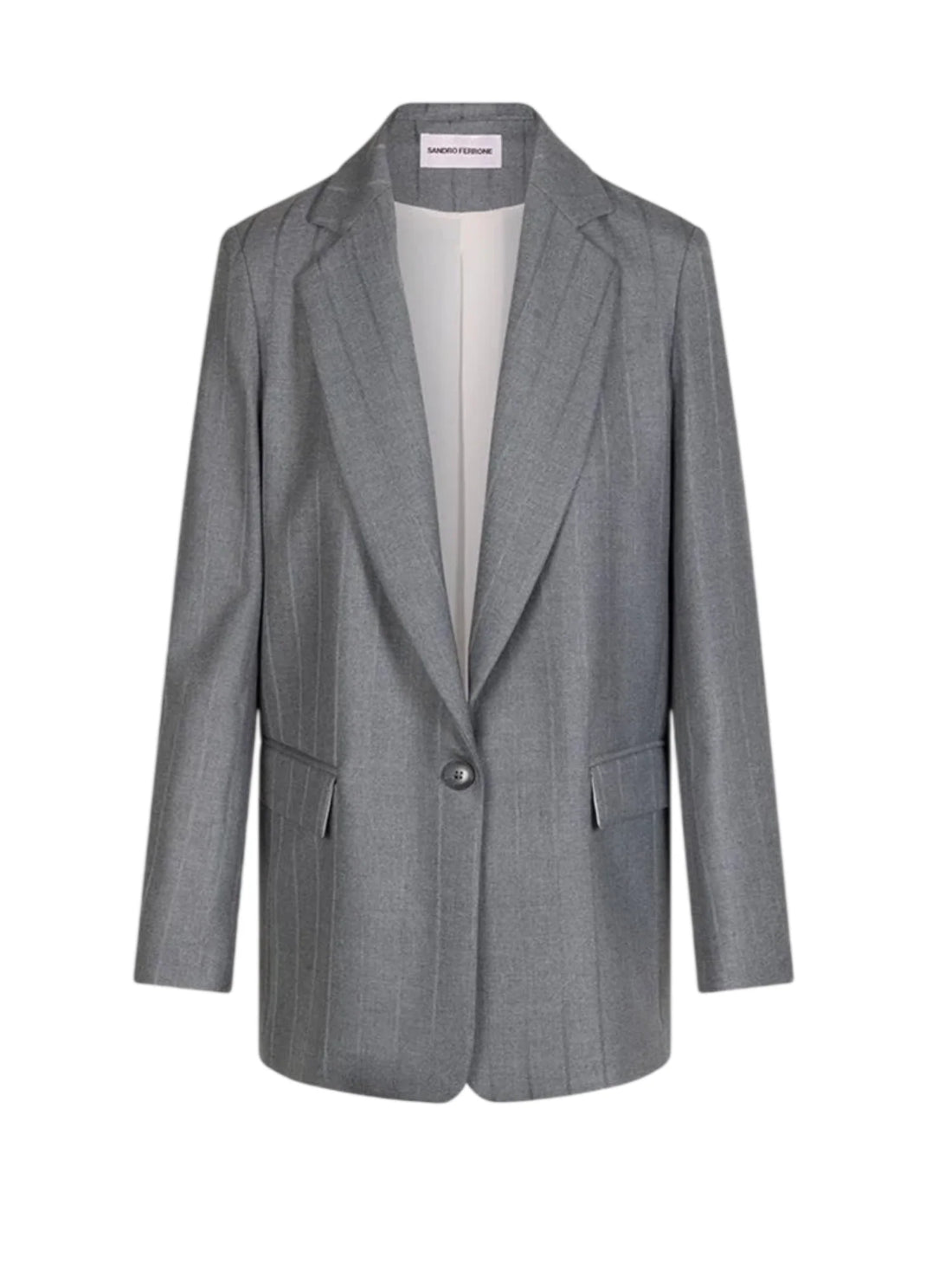 Sandro Ferrone giacca blazer donna trama gessata grigio