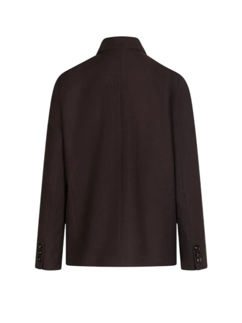 Sandro Ferrone giacca blazer doppiopetto donna in fantasia gessata marrone S25YBGFORNACE CACAO Sandro FERRONE
