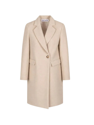 Sandro Ferrone cappotto lungo donna misto lana doppiopetto beige chiaro S25YBGFRAZER PANNA Sandro FERRONE 
