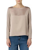 Sandro Ferrone blusa donna Minori bimateriale tortora
