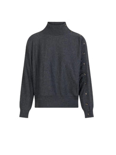 Sandro Ferrone maglia lupetto donna misto lana con bottoncini grigio