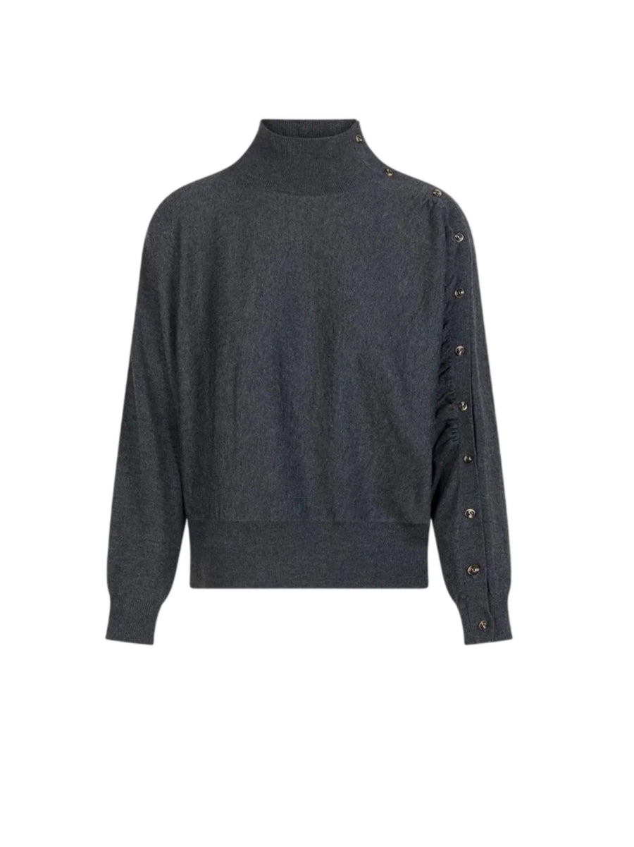 Sandro Ferrone maglia lupetto donna misto lana con bottoncini grigio
