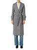 Sandro Ferrone cappotto lungo doppiopetto con cintura grigio melange