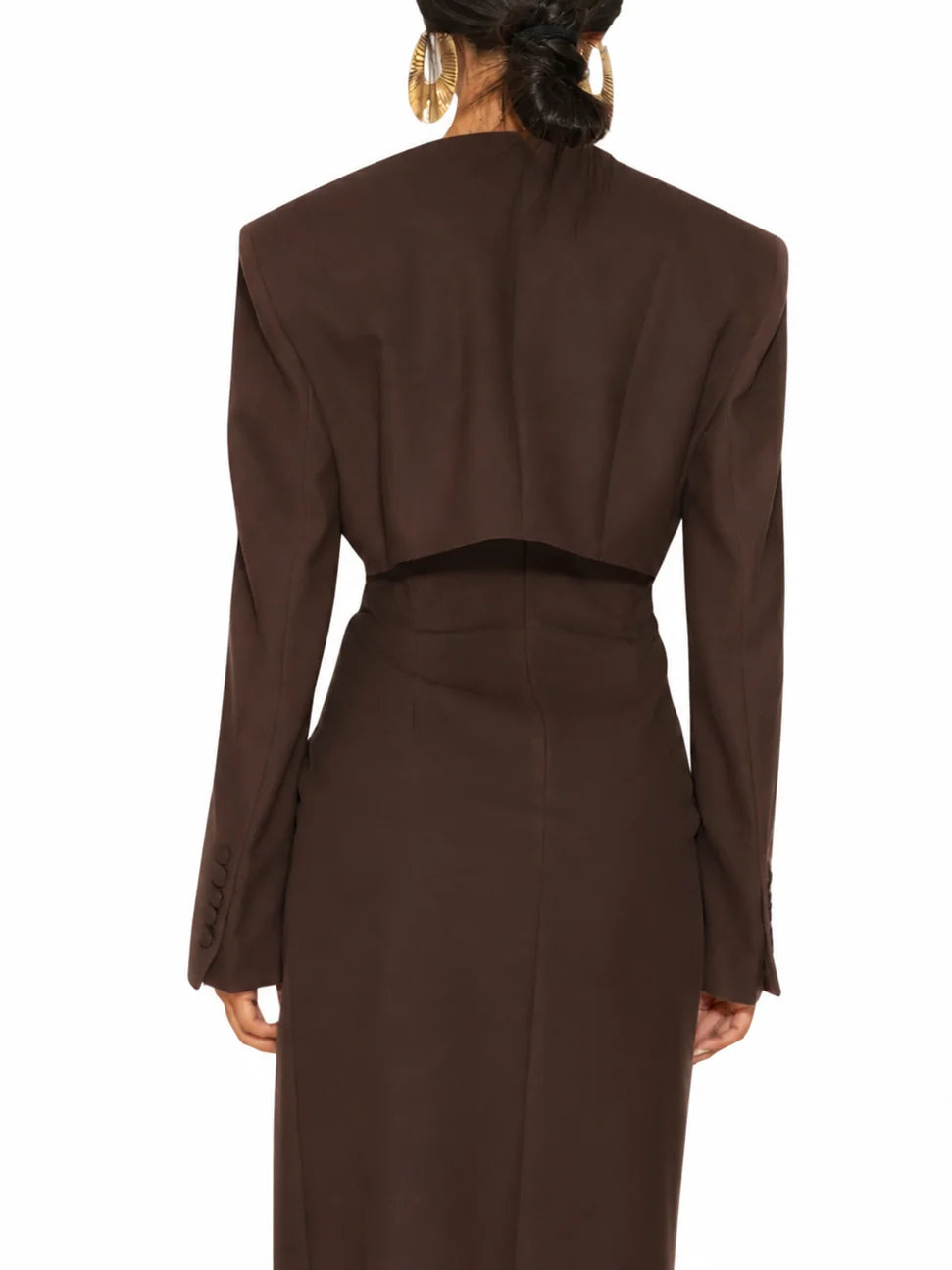 Silence giacca blazer crop Event donna marrone moro