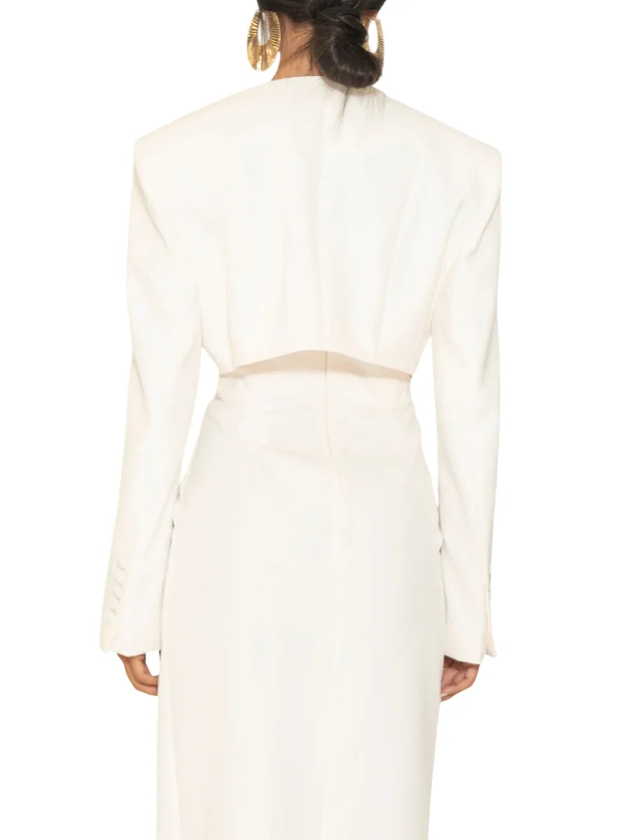Silence giacca blazer crop Event donna bianco latte