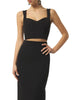 Silence top crop Amber donna nero