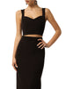 Silence top crop Amber donna marrone moro